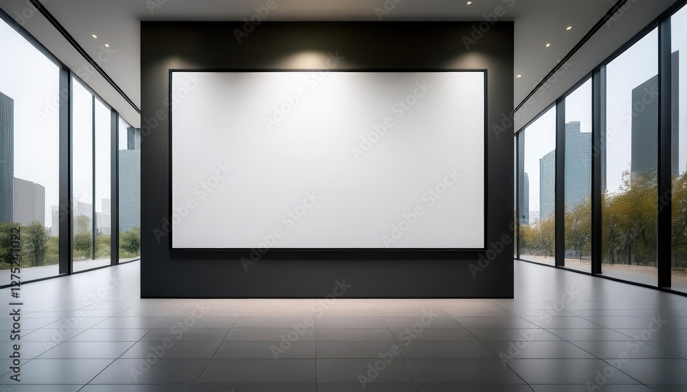 Modern Architecture Firm with Emphasis on Minimalist Black Frame Poster A Study of Contemporary Design Elements in Professional Interior, Spotlighted at Dusk Modern Architecture Firm with Emphasis on Minimalist Black Frame Poster A Study of Contemporary Design Elements in Professional Interior, Spotlighted at Dusk