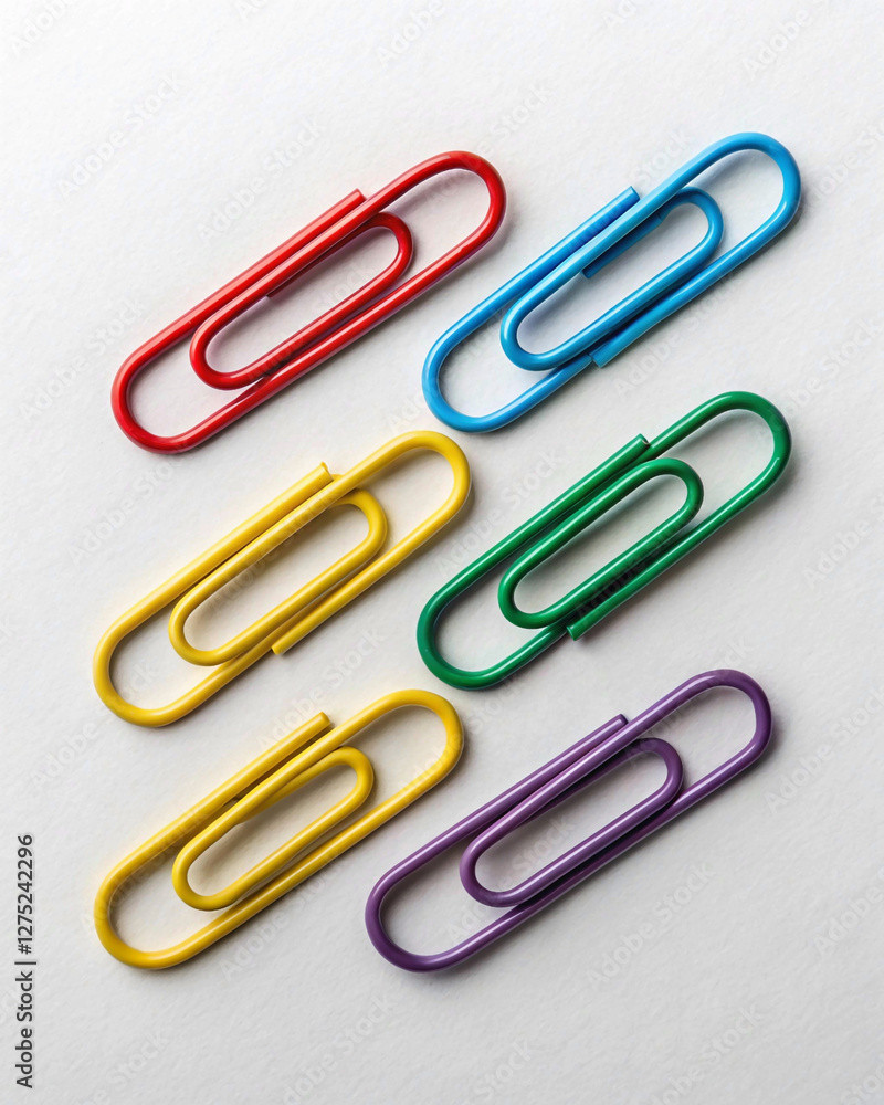 paper clips isolated on white, Set of colored paper clips - stock paper clips isolated on white, Set of colored paper clips - stock