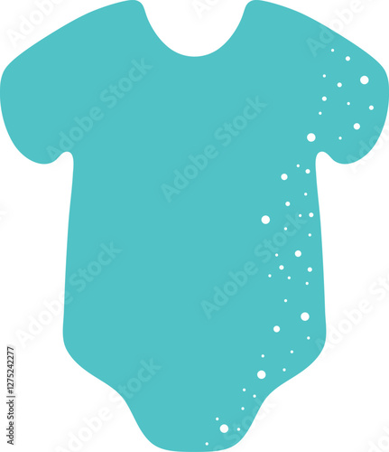 Light Blue Baby Bodysuit with Playful White Dots Vector Illustration