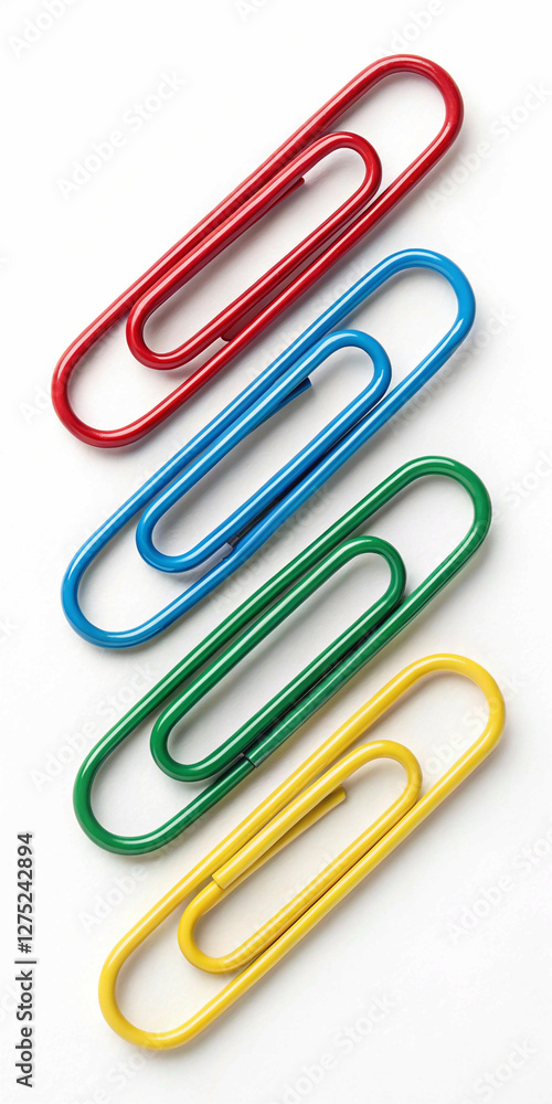 paper clips isolated on white, Set of colored paper clips - stock paper clips isolated on white, Set of colored paper clips - stock