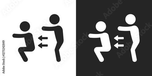SQUAT sign black and white icon vector design