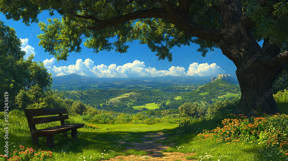 Obraz premium mountain landscape with trees