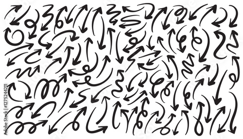 Set of hand drawn arrow vector