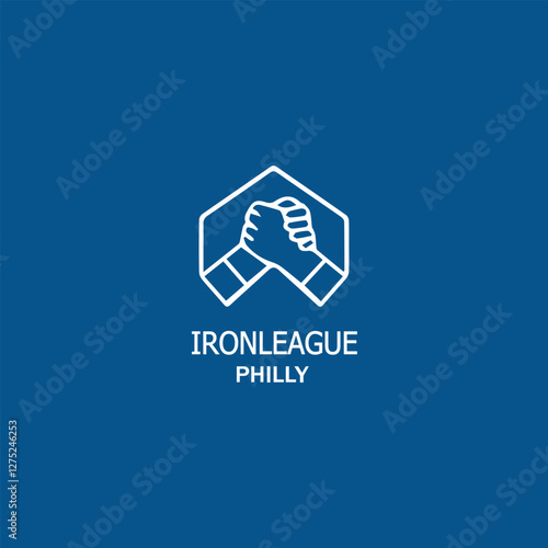 Iron league philly logo design vector.