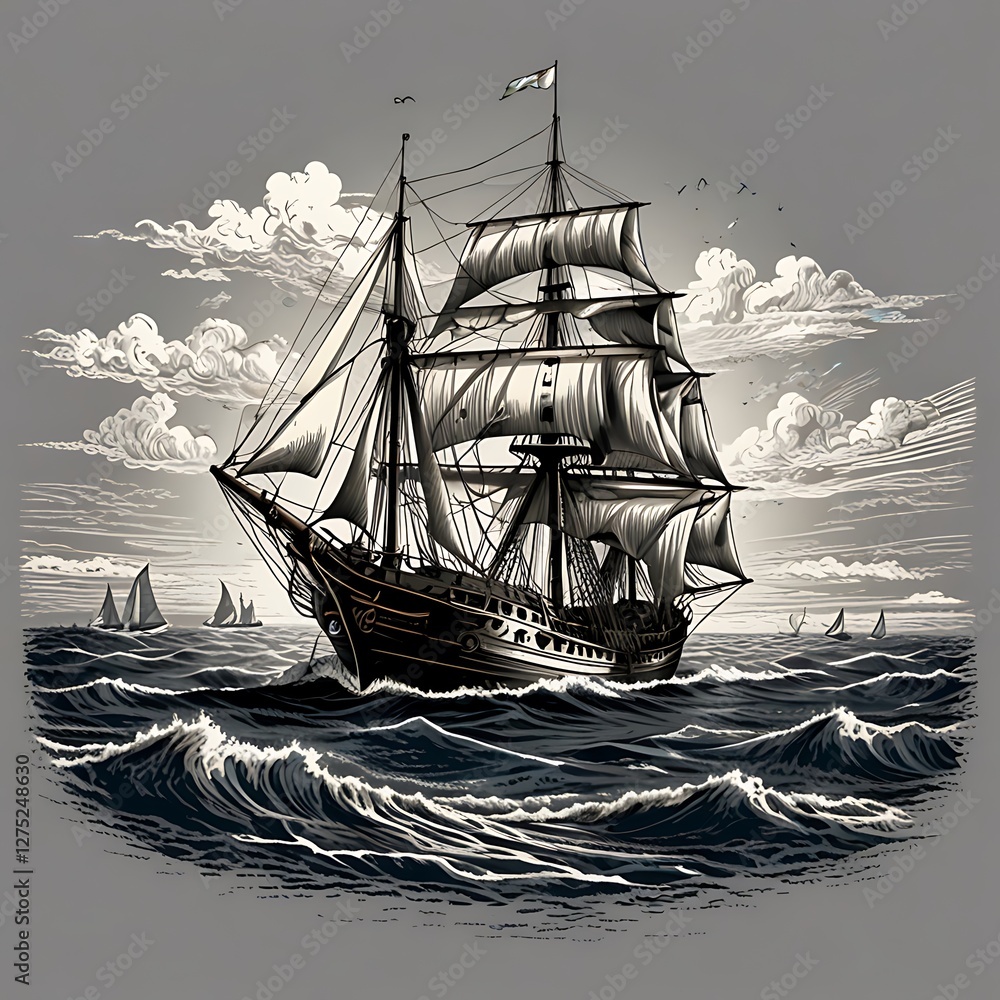Fototapeta premium ship in the sea