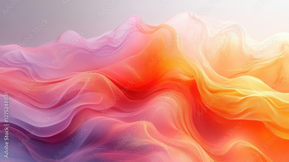 Obraz premium Abstract Colorful Fabric Waves, Gradient Background