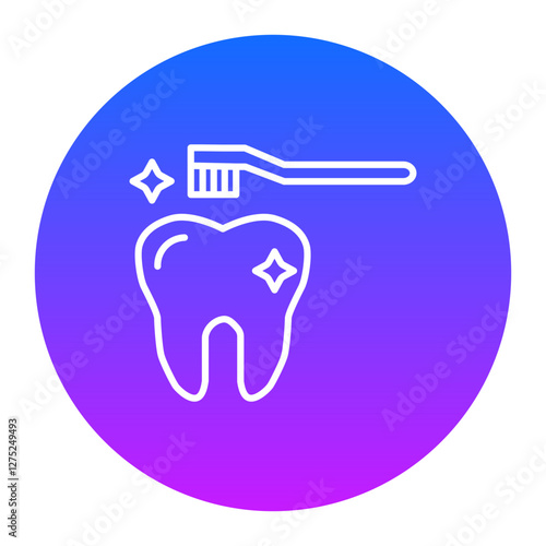 Cleaning Tooth with Brush Icon