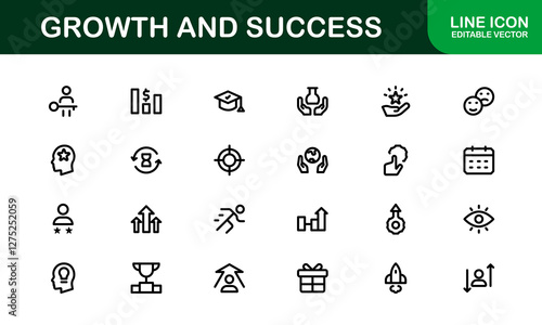 Success and Growth Icon Collection. Premium Icons for Personal Development, Growth, and Goal Achievement