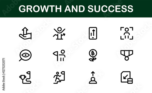 Success and Growth Icon Collection. Premium Icons for Personal Development, Growth, and Goal Achievement