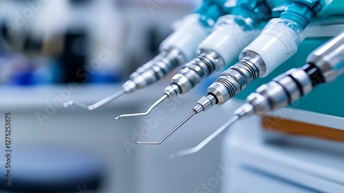 Wallpaper Mural Close-up view of dental instruments, oral hygiene and clinic equipment Torontodigital.ca