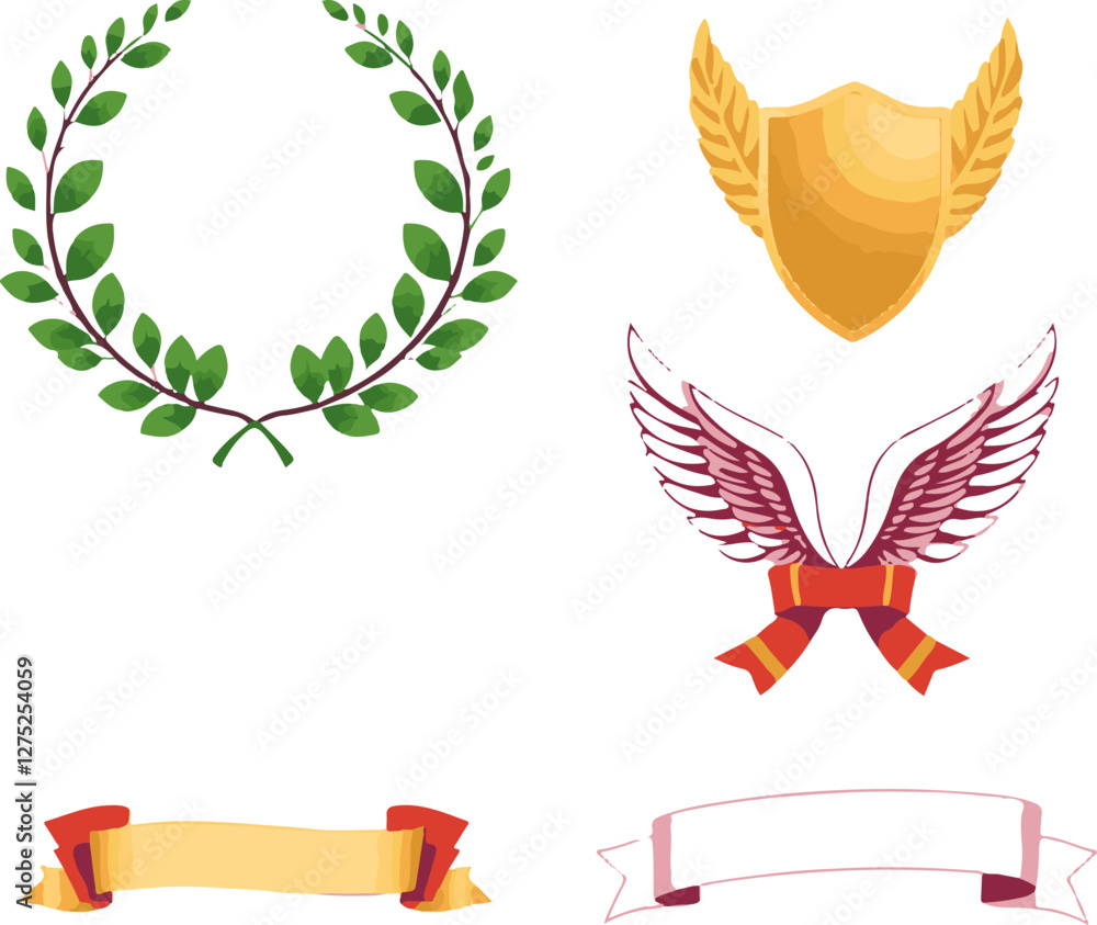 Fototapeta premium set of laurel wreaths