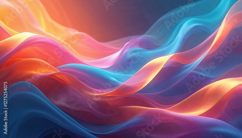 Wallpaper Mural Colorful translucent ribbons swirl intertwine creating abstract design. Semitransparent vibrant texture, light shiny glossy bright colors. Dynamic energy movement flow background. Aesthetic Torontodigital.ca