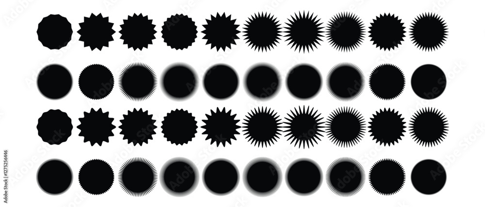 Fototapeta premium set of Sunburst sticker, price, label and badge and stamp icon, vector illustration.
