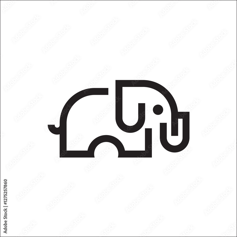 elephant logo vector monoline art illustration elephant logo vector monoline art illustration
