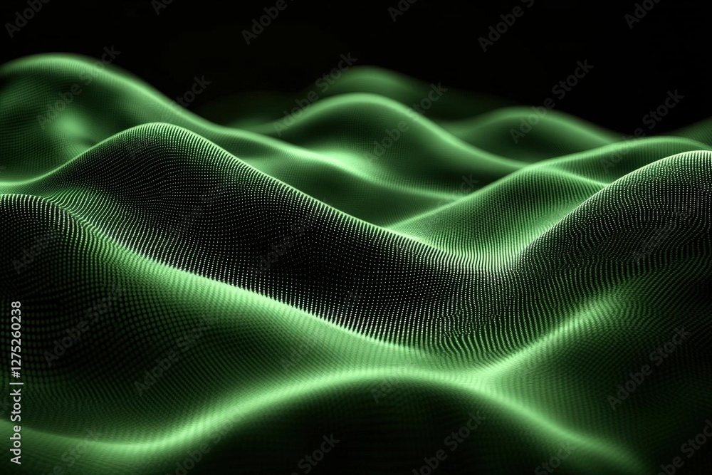 Abstract Green Wave Pattern Digital Design Abstract Green Wave Pattern Digital Design