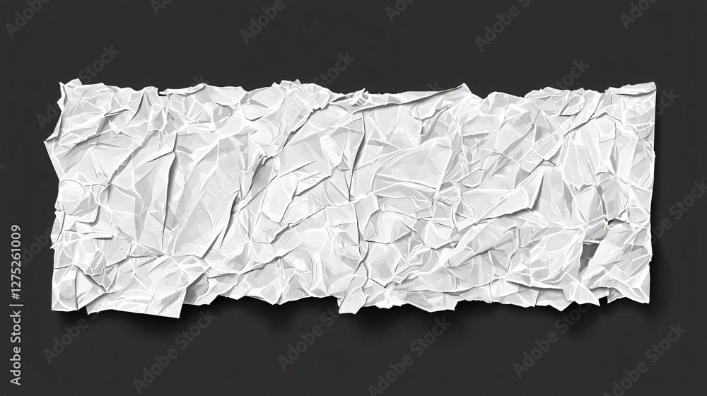 Crumpled paper texture, dark background, design element Crumpled paper texture, dark background, design element