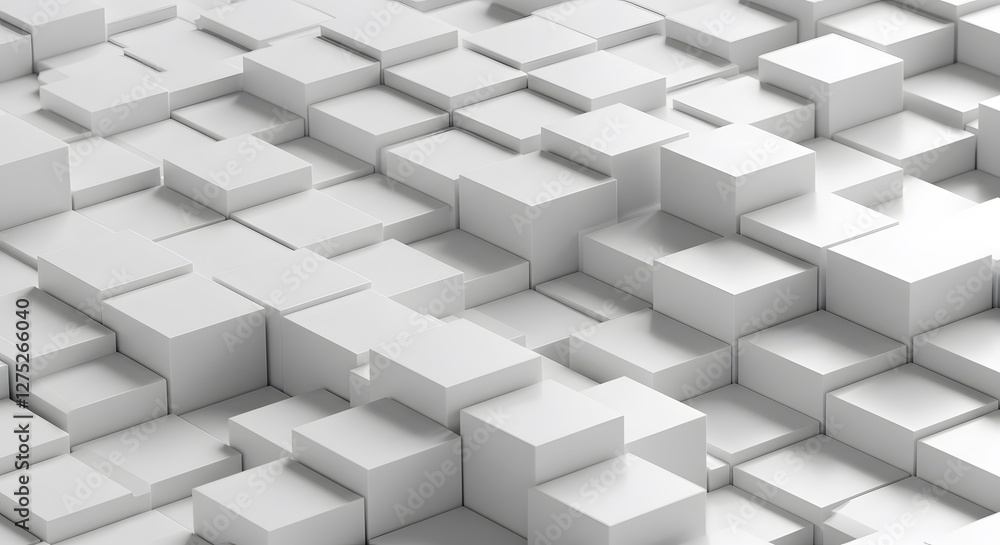 Abstract White Cubes Background Minimalist Design with Modern Geometric Pattern Abstract White Cubes Background Minimalist Design with Modern Geometric Pattern