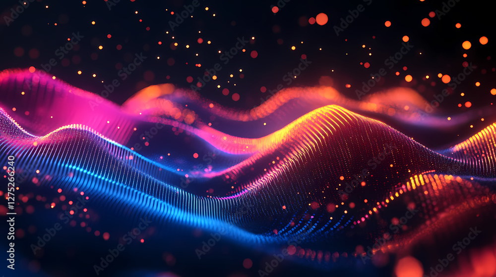 Abstract Art: Vibrant Waves & Cosmic Dots Abstract Art: Vibrant Waves & Cosmic Dots