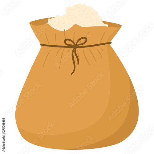 Sack of Rice Agriculture Product. Rice for Zakat Fitrah