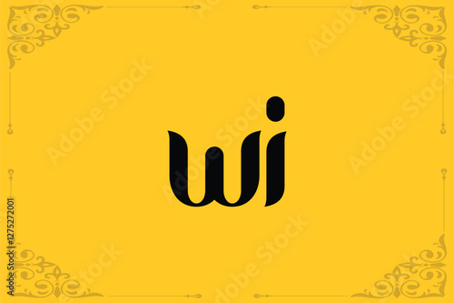 WI Lowercase Letter Initial Logo Design Template Vector Illustration. Letter W and I abstract luxury logo