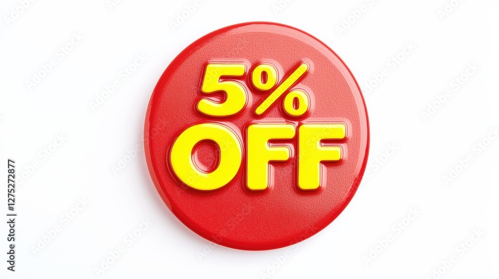 Eye-Catching 5 Percent Off Discount Sign for Promotions and Sales Eye-Catching 5 Percent Off Discount Sign for Promotions and Sales