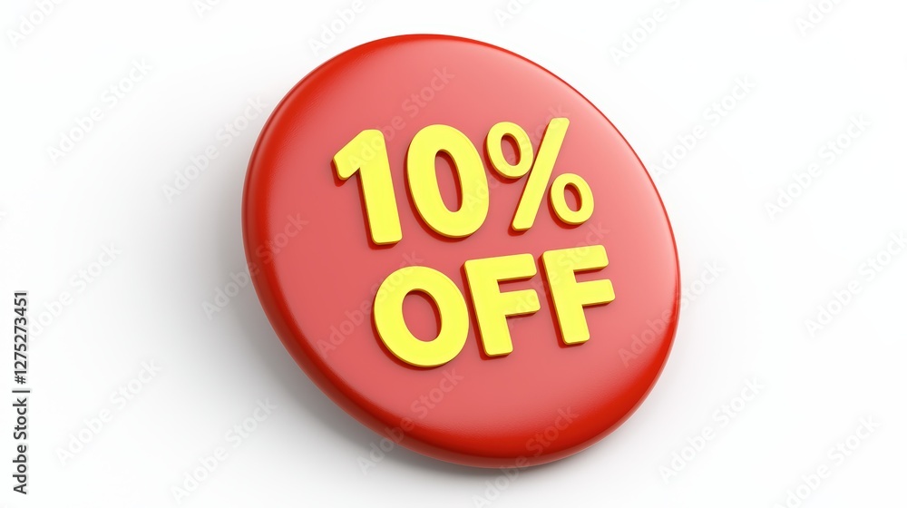 Eye-Catching Promotional Badge Displaying 10% Discount Offer for Shoppers Eye-Catching Promotional Badge Displaying 10% Discount Offer for Shoppers
