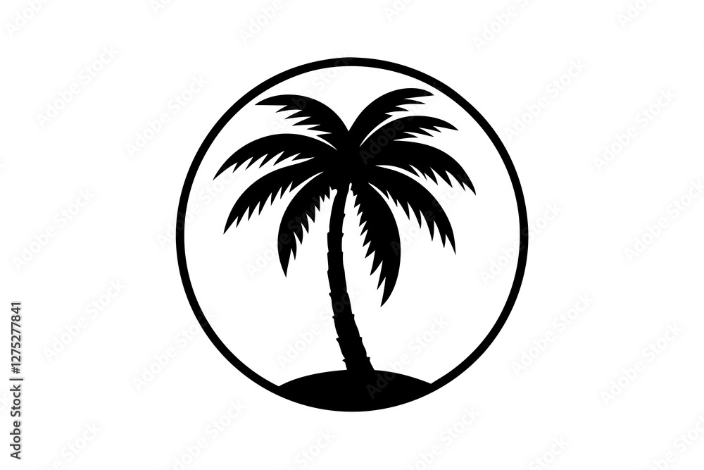 Circle summer design Silhouette on white background Circle summer design Silhouette on white background