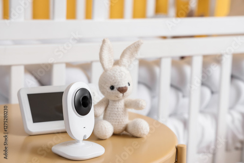 Baby monitor with toy bunny...