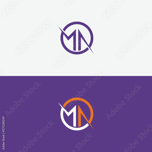 Elegant initial letter NM, MN logo vector, Creative Lettering Logo Vector Illustration.
