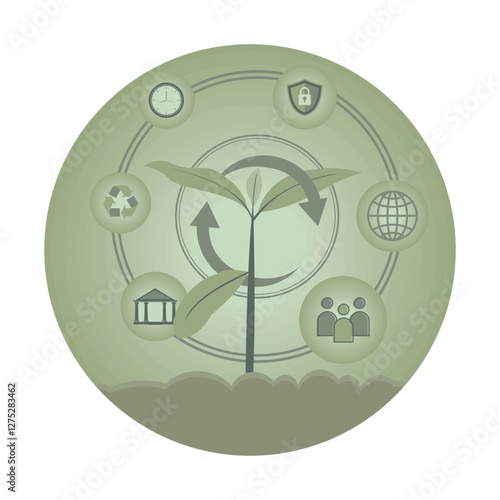 ESG concept with small tree for environmental, social, and governance.