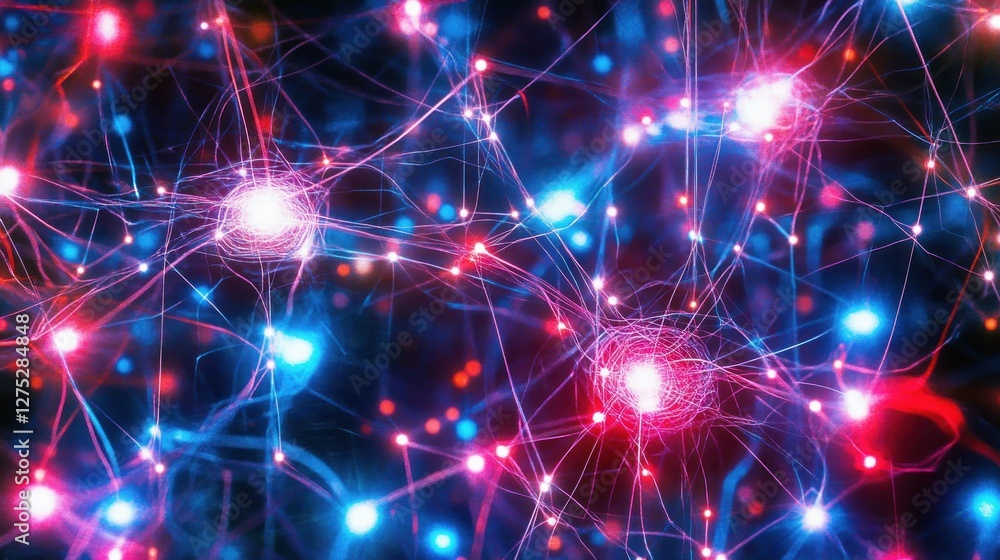 Intricate Neural Network: A Microscopic Visualization of Brain Cell Connections Intricate Neural Network: A Microscopic Visualization of Brain Cell Connections