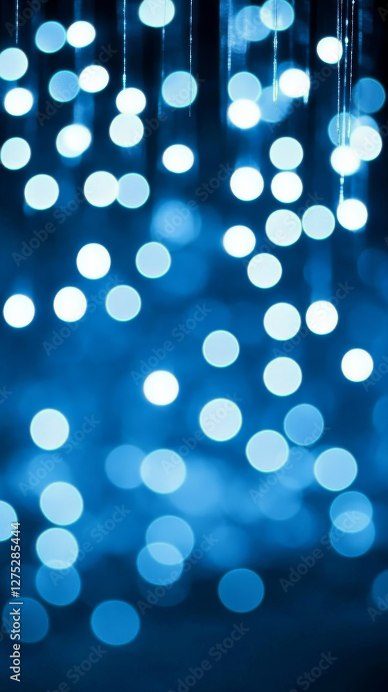 Soft blue bokeh lights create dreamy atmosphere Soft blue bokeh lights create dreamy atmosphere