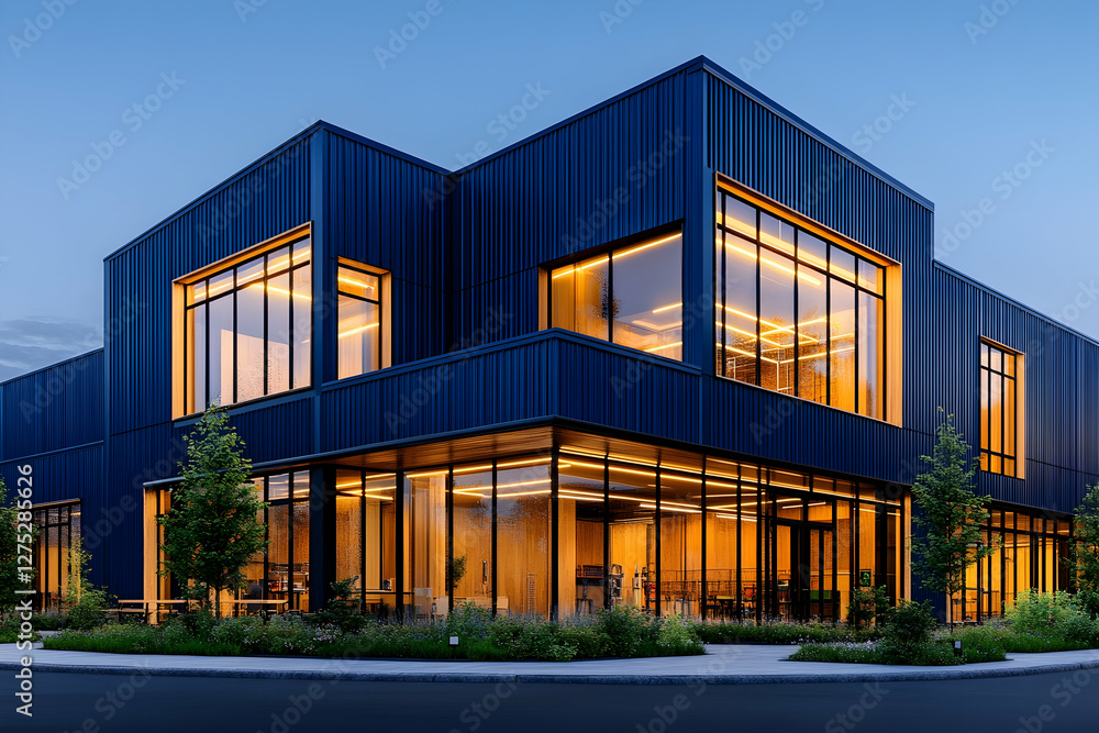 Obraz premium Modern office building dusk exterior
