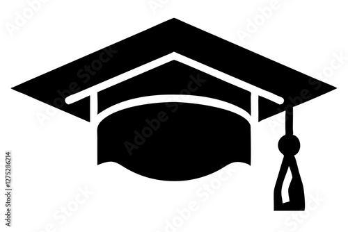 Graduation hat logo design. Graduation hat silhouette vector. Graduation hat cap icon. Academic cap.