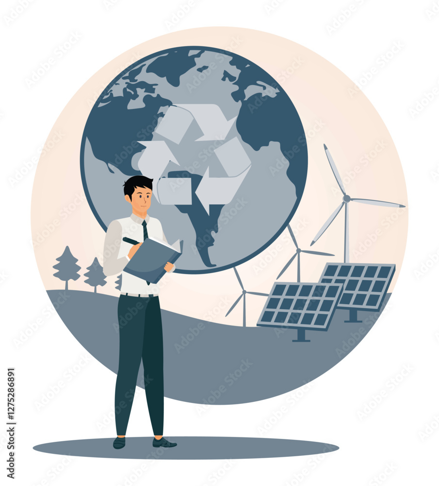 Sustainable Energy Solutions Featuring Solar Panels and Wind Turbines. Sustainable Energy Solutions Featuring Solar Panels and Wind Turbines.