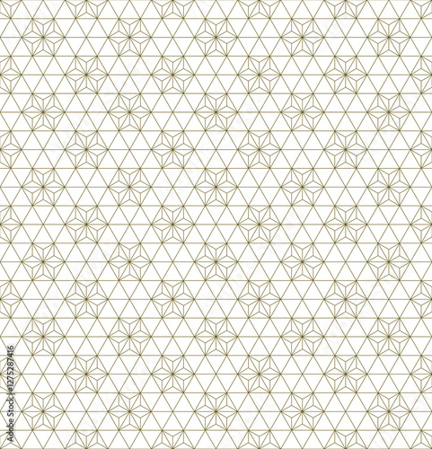 Seamless geometric pattern in Japanese craft style Kumiko Zaiku photo