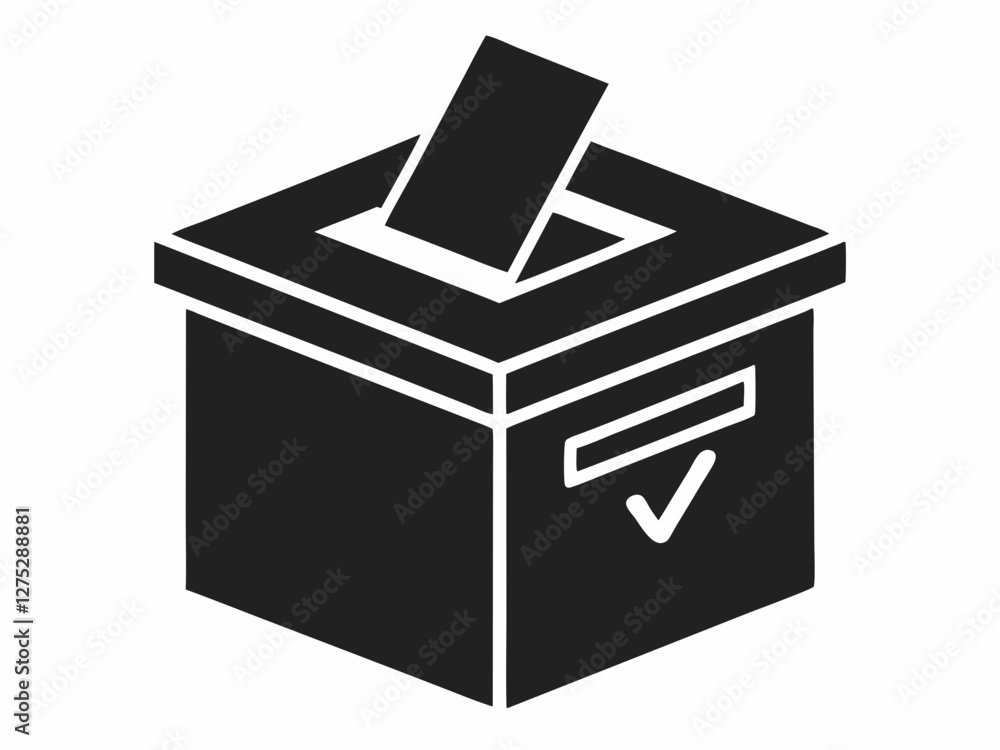 hand voting ballot box black icon isolated on white background. silhouette of ballot box with vote form vector illustration design
hand voting ballot box black icon isolated on white background. silhouette of ballot box with vote form vector illustration design