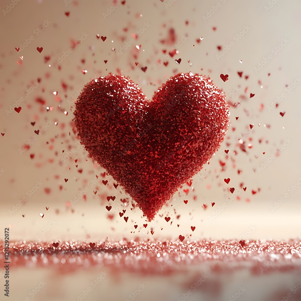 Red heart, sparkle, love, background, Valentine's Red heart, sparkle, love, background, Valentine's