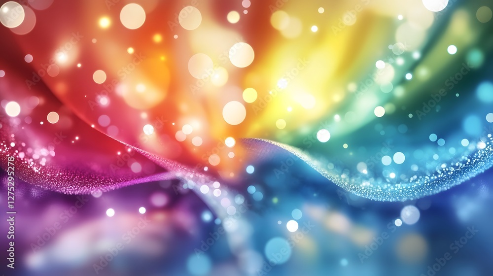 Obraz premium Smooth and Blurred Spectrum of Rainbow Colors Softly Transitioning from Warm to Cool Tones Perfect as a Colorful and Abstract Backdrop for Modern Design and Digital Art