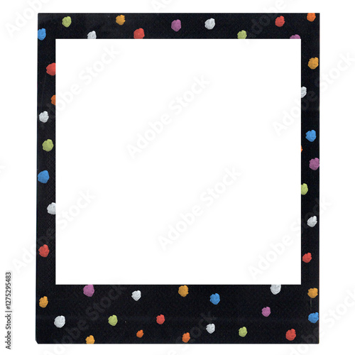 black  frame with polka dot pattern