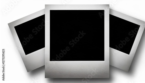 Vintage Polaroid Photo Frame Mockup Set with Shadow Elegant Empty Frame Silhouette Ideal for Digital Art, Home Decor, or Design Inspiration photo