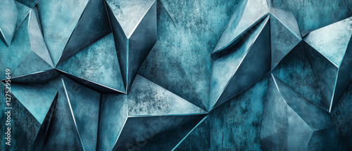 Wallpaper Mural Modern abstract geometric design in shades of blue and gray Torontodigital.ca