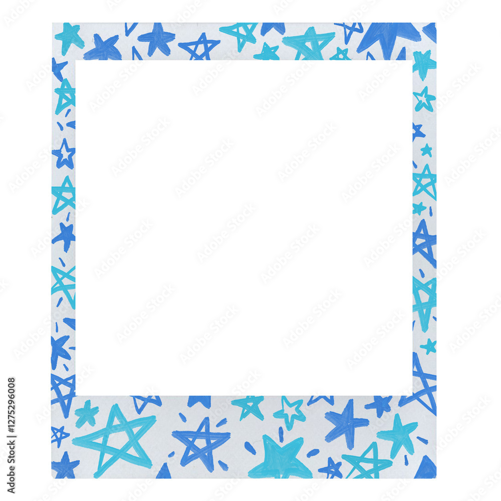 square frame with blue starts doodle square frame with blue starts doodle