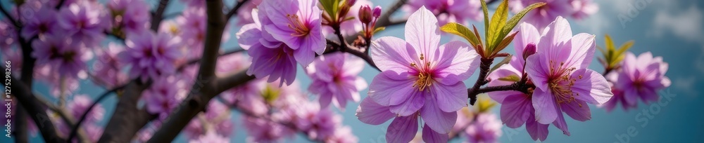 Fototapeta premium Jacaranda tree with a mix of purple and white flowers, flowers, nature