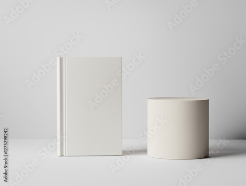 Minimalist Rectangular Book Design: A Clean White Background for Effective Content Presentation, Emphasizing Title and Author for Enhanced Visual Appeal photo