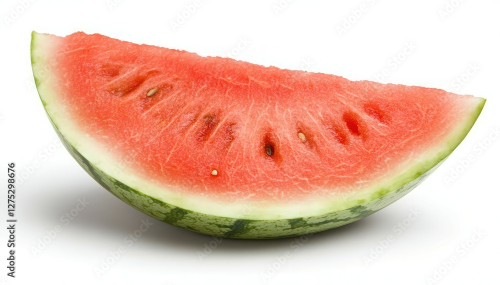 Juicy Watermelon Slice on White Background Juicy Watermelon Slice on White Background