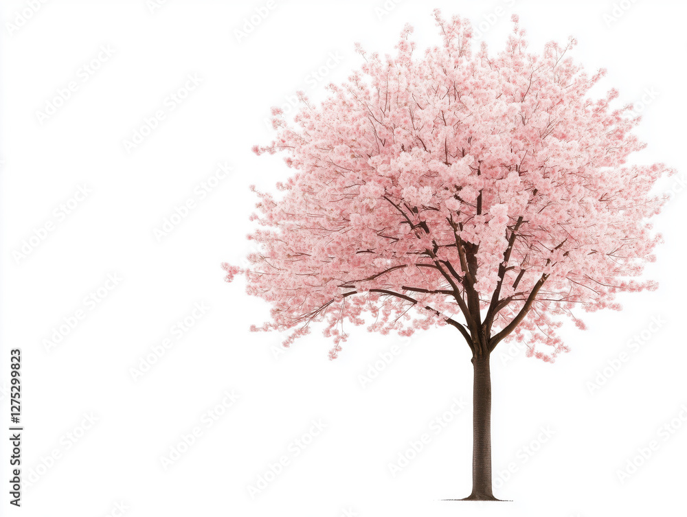 Obraz premium Experience the Beauty of Sakura Blossom Trees: A Springtime Icon of Renewal with Stunning Pink Flowers that Create a Picturesque and Tranquil Landscape.