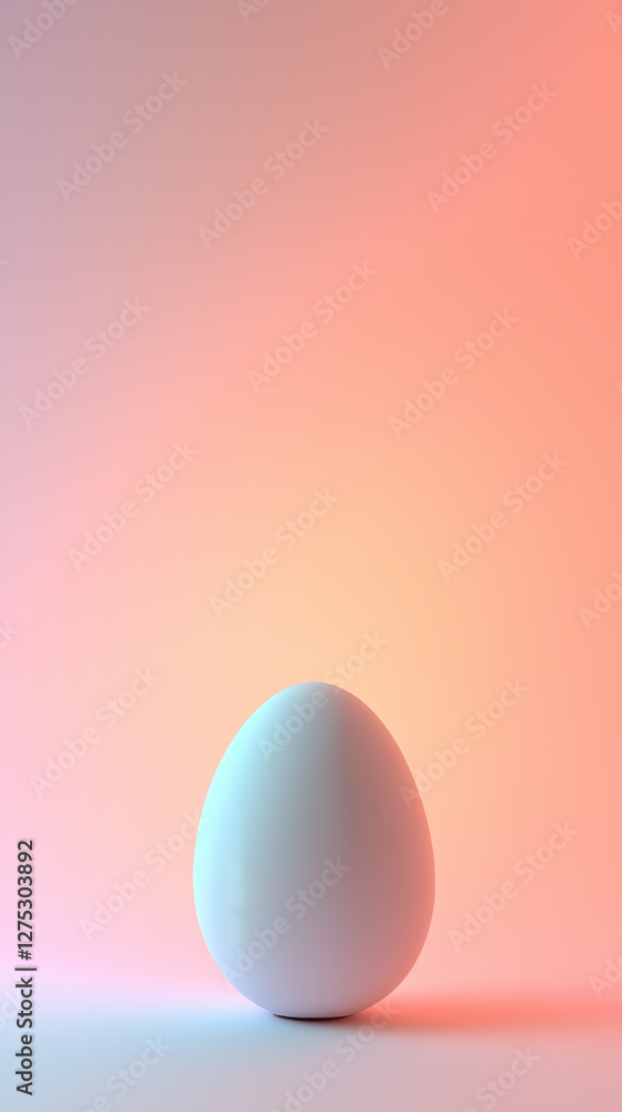 A minimalistic Easter-themed composition featuring a single egg against a soft gradient pastel background, evoking simplicity, elegance, and a modern artistic approach A minimalistic Easter-themed composition featuring a single egg against a soft gradient pastel background, evoking simplicity, elegance, and a modern artistic approach