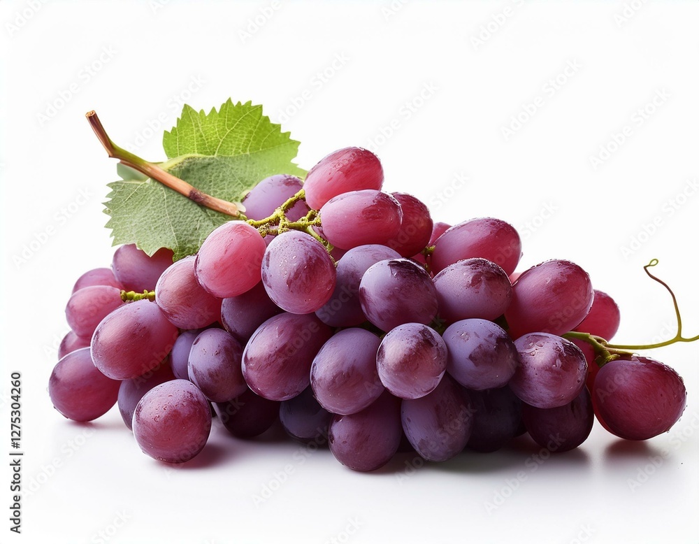 Fototapeta premium A basket of fresh grapes in white background and in the kitchen