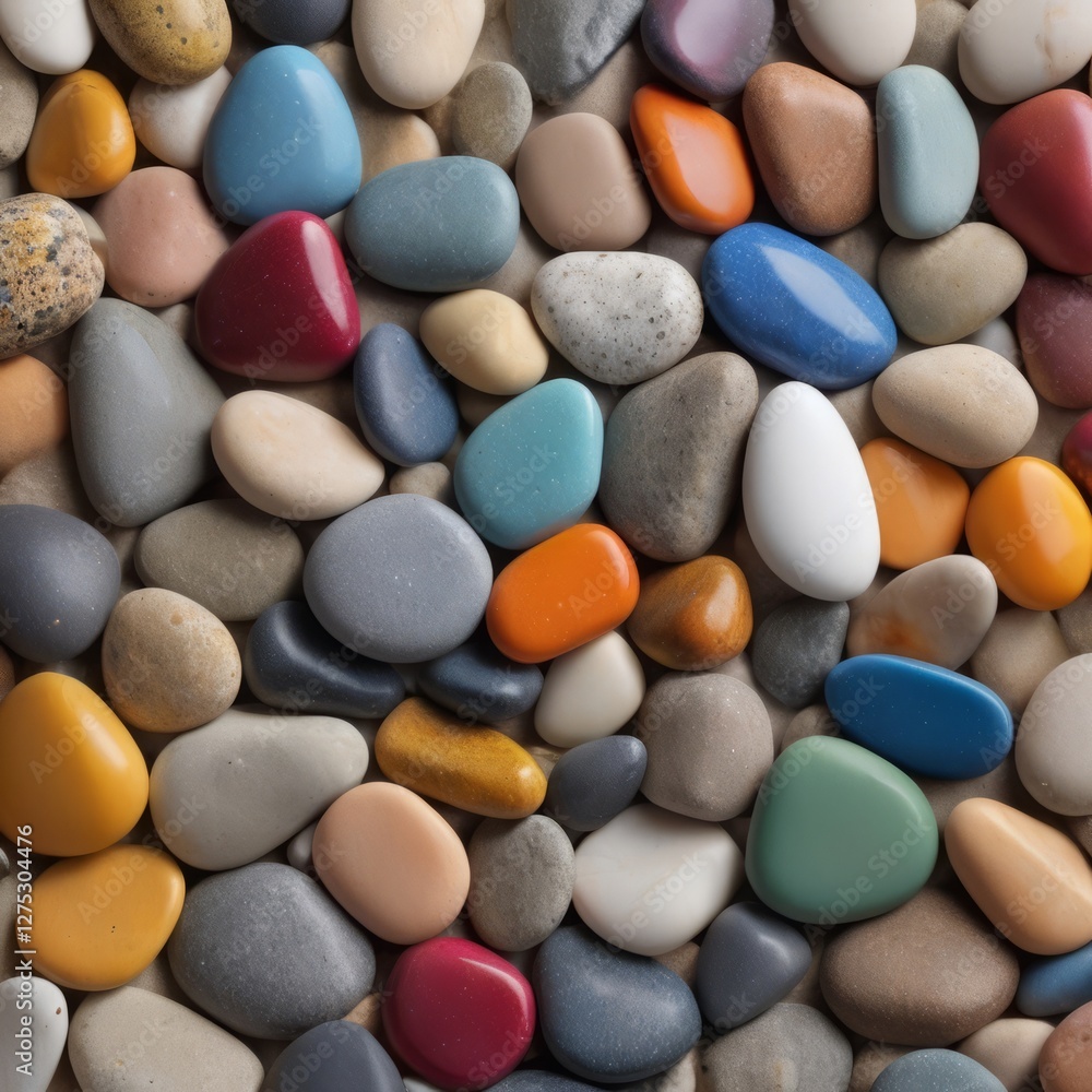 Collection of Smooth Rounded Pebbles in Various Sizes and Colors Collection of Smooth Rounded Pebbles in Various Sizes and Colors